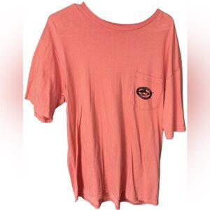 Vibrant Salmon Short Sleeve Tee with Pocket